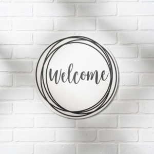 Welcome (circles) 16" Welcome Sign