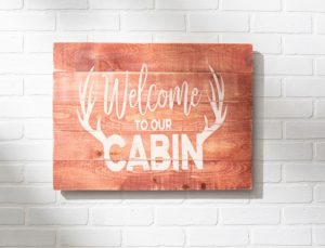 Home-Lake-18x24-Welcome-Cabin