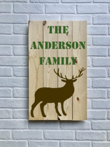 Personalized Family with Deer 14x24