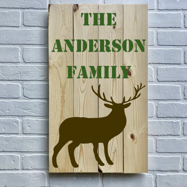 14x24 Personalized Family Sign w/Deer