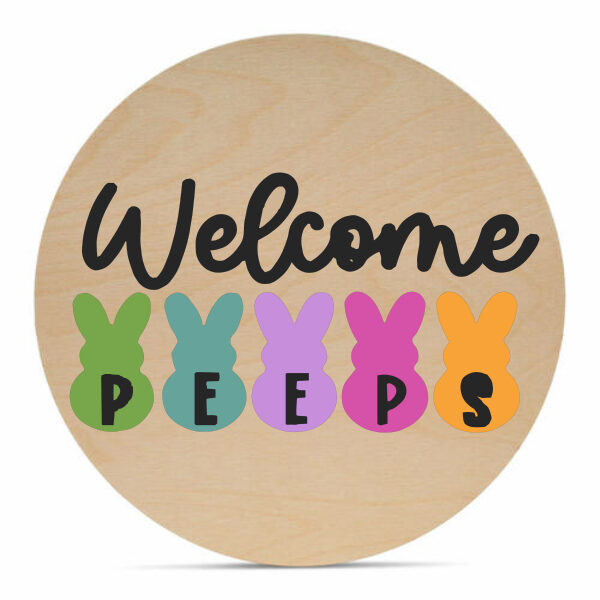 Welcome Peeps Door Sign